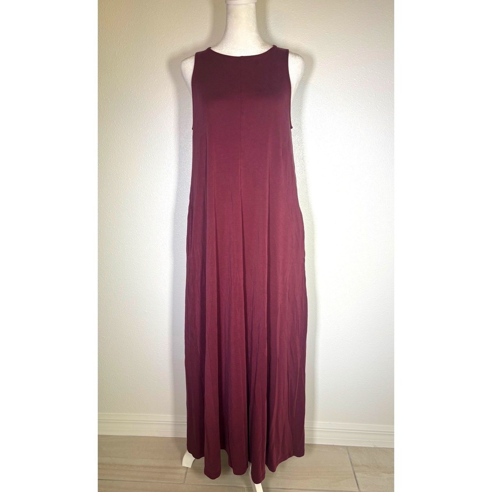 Burgundy Sleeveless Swing Maxi Dress Whimsigoth Witchy Size 8 ASOS Design Womens